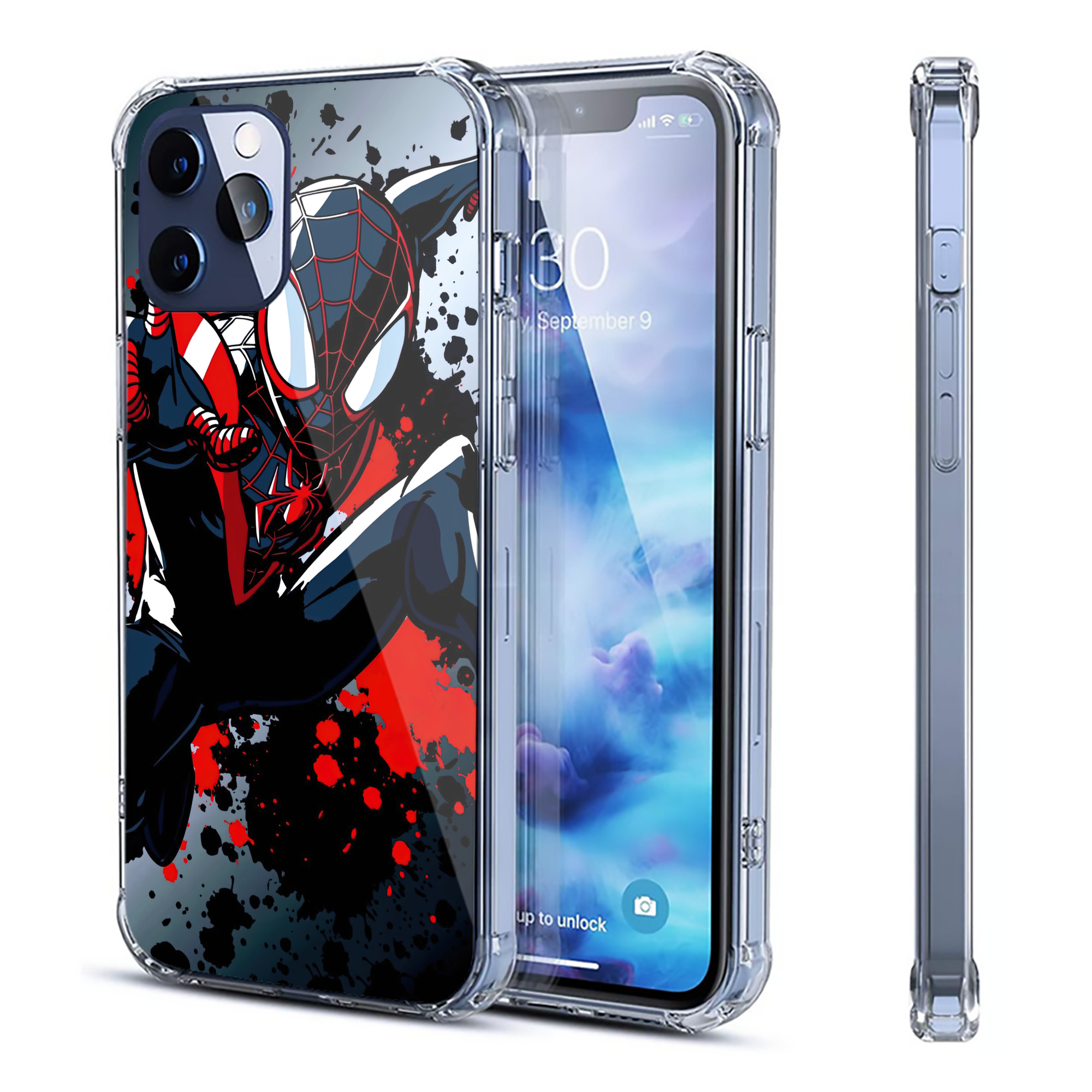 （画像用） Spider Man スパイダーマン 【iPhone 12シリーズ対応】透明スマホケース（クリアソフトケース）